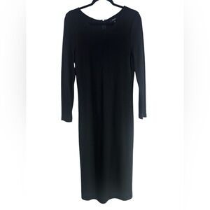 Madewell Long Sleeve black Knit Long Dress With No Slit Size 10